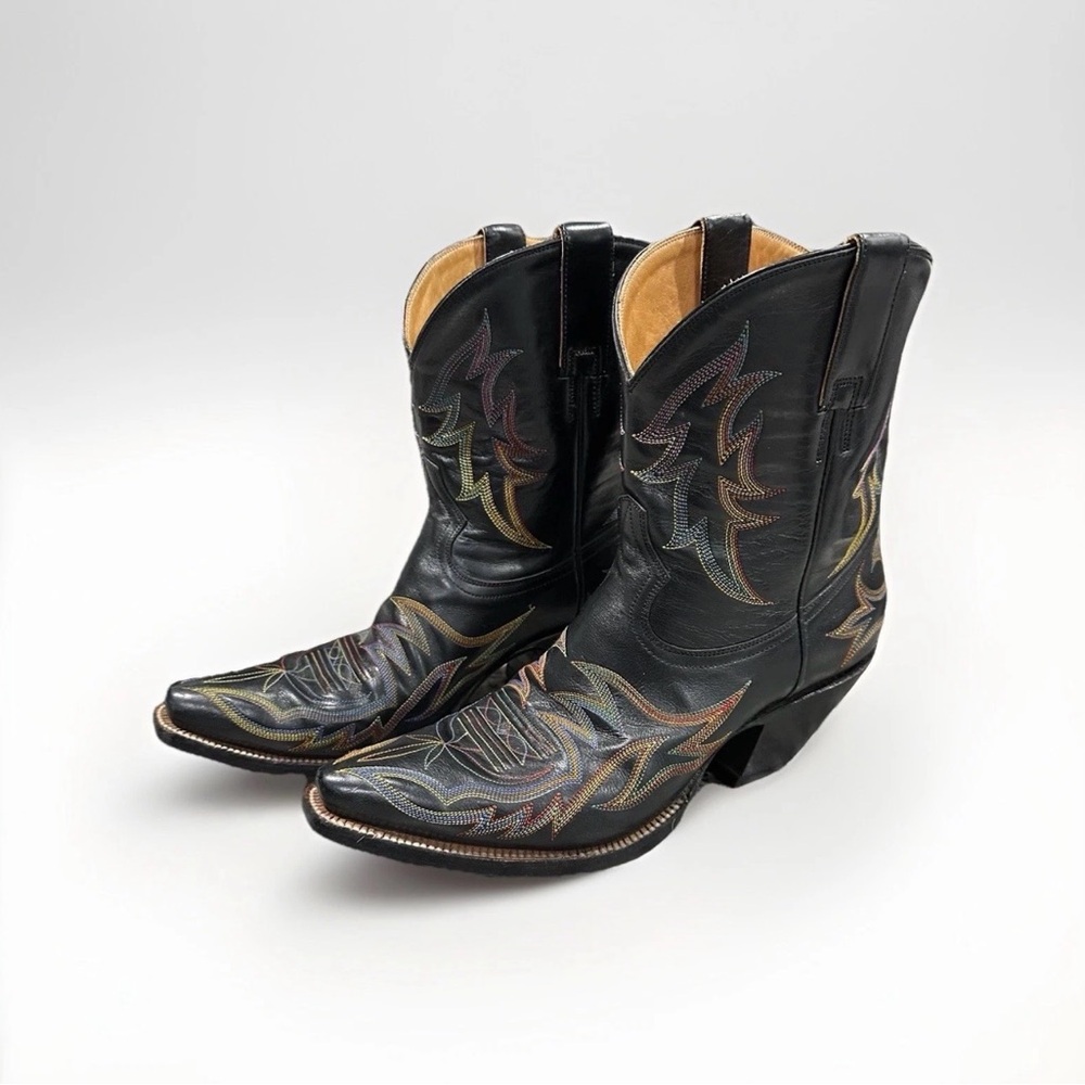 Heritage Boot Co. The Ella Peewee Western Boots, Black Calfskin,‎ Women's Size 9